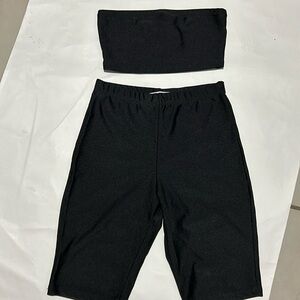 Cherry Mellow 2 pieces top crop short black outfit Sz small